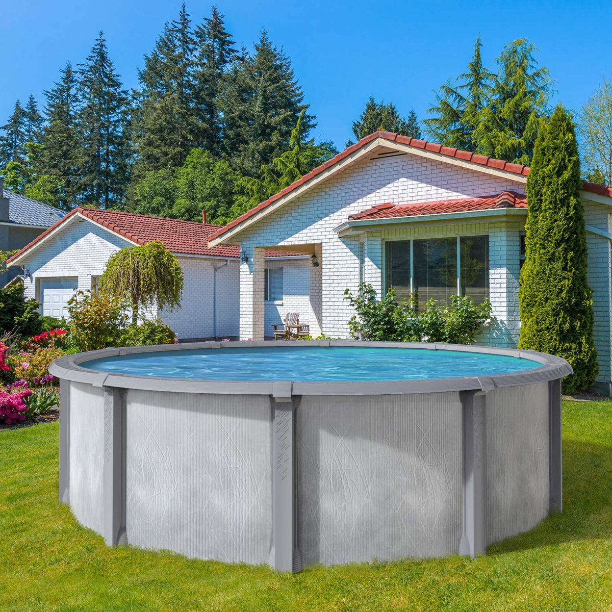 Pool 4,60 x 1,35m Schwimmbecken anthrazit grau breiter Handlauf supreme liberty