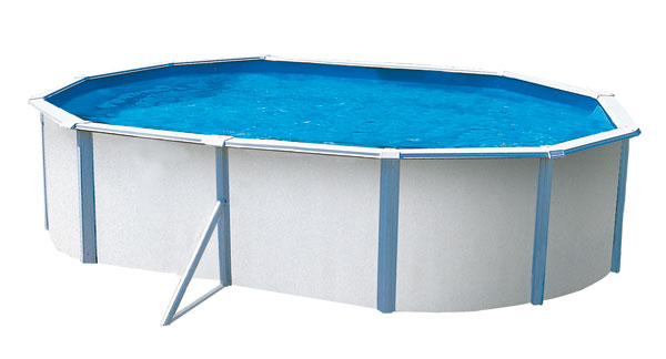 Pool 4,9 x 3,6 x 1,2m Oval weiss Stahlwand Schwimmbecken