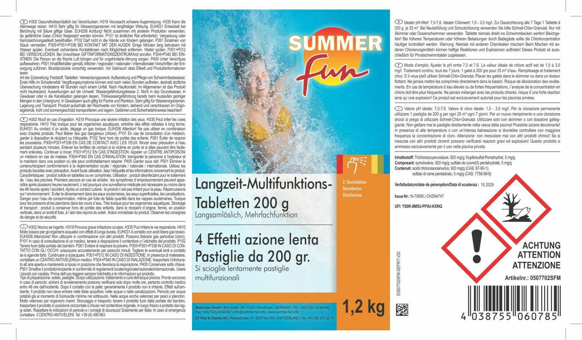 Quattrotabs 200g 5kg Eimer Multitabs Pool Chlortabs Chlor PH Chlortabletten Algezid
