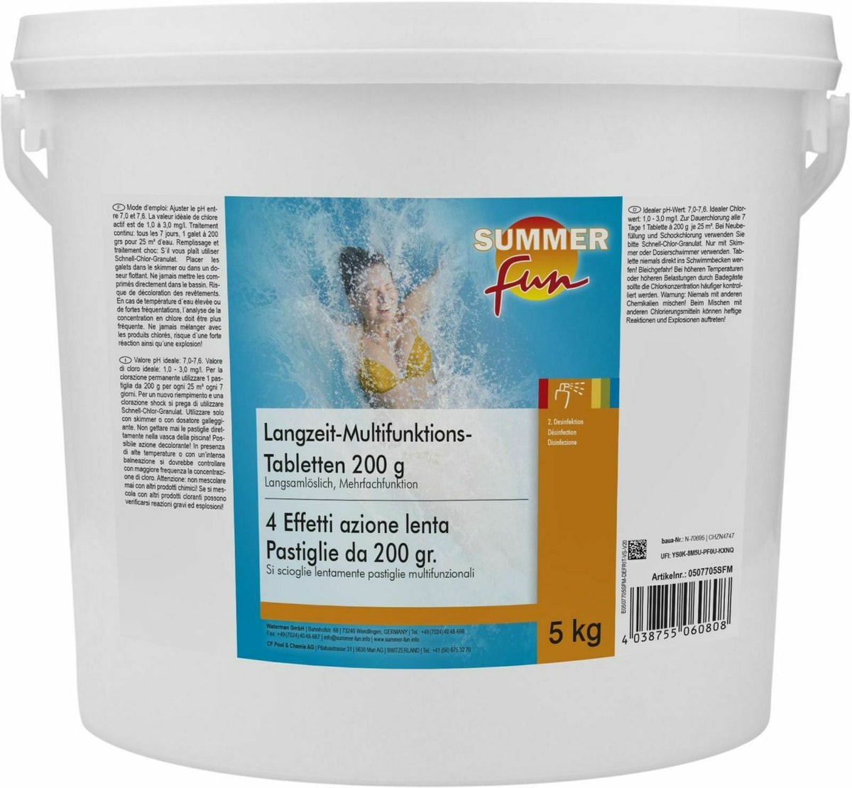 Quattrotabs 200g 5kg Eimer Multitabs Pool Chlortabs Chlor PH Chlortabletten Algezid