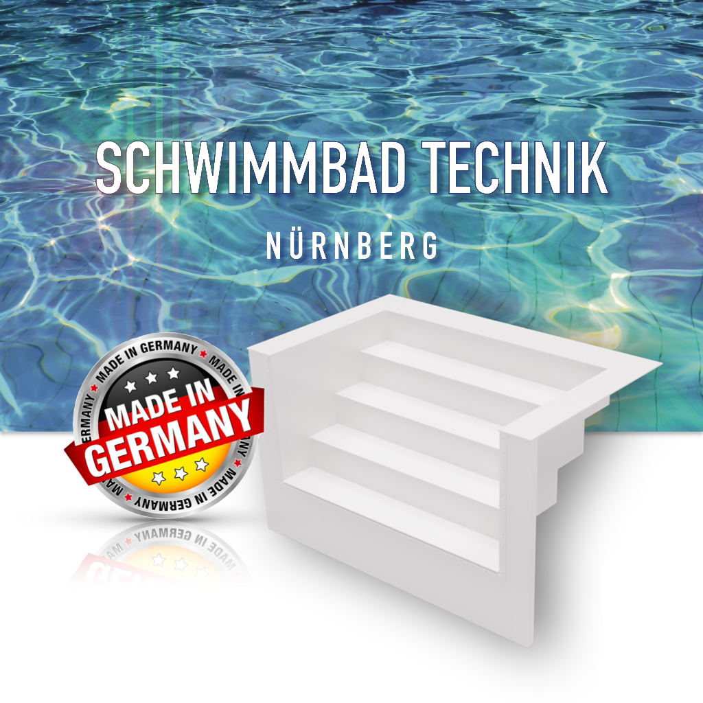 Pool 7 x 3,5 x 1,5 Rechteckig + Römertreppe rechteckig Styroporbecken