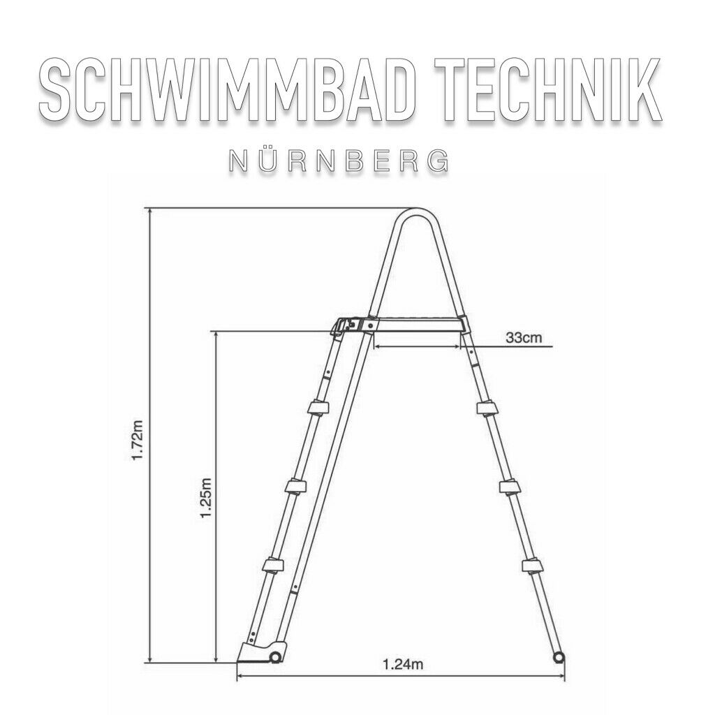 Schwimmbadleiter 122cm Poolleiter Sicherheitsleiter Pool 122cm Hoch Leiter