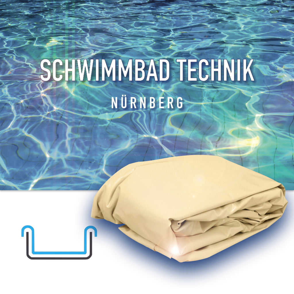 Innenfolie 6.10m x 3.60m x 1.35m oval Stärke 0,6mm Sand Poolfolie
