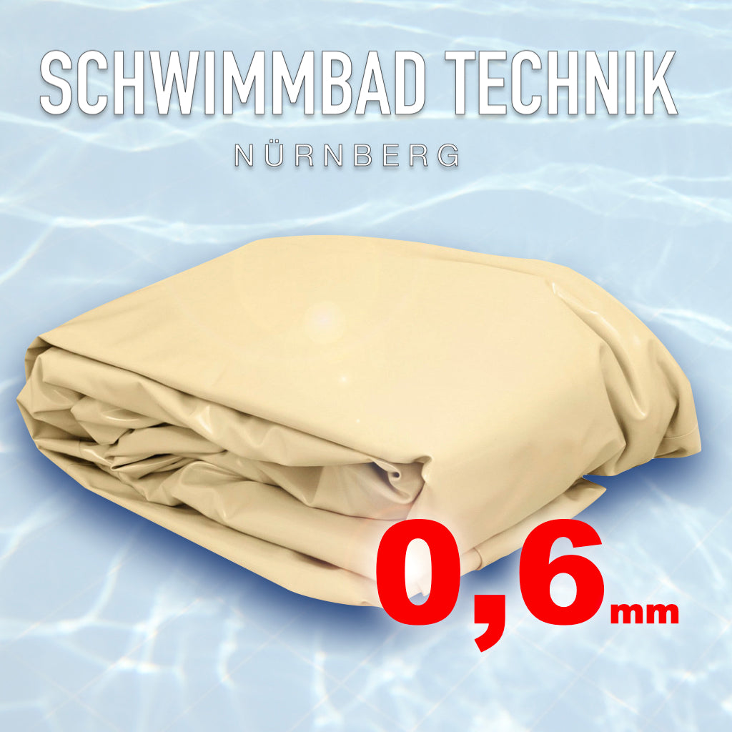 Innenfolie 6.10m x 3.60m x 1.35m oval Stärke 0,6mm Sand Poolfolie