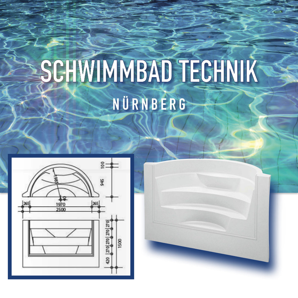 Pool 6 x 3 x 1,5 + Römertreppe Styroporbecken Schwimmbecken Rechteckig