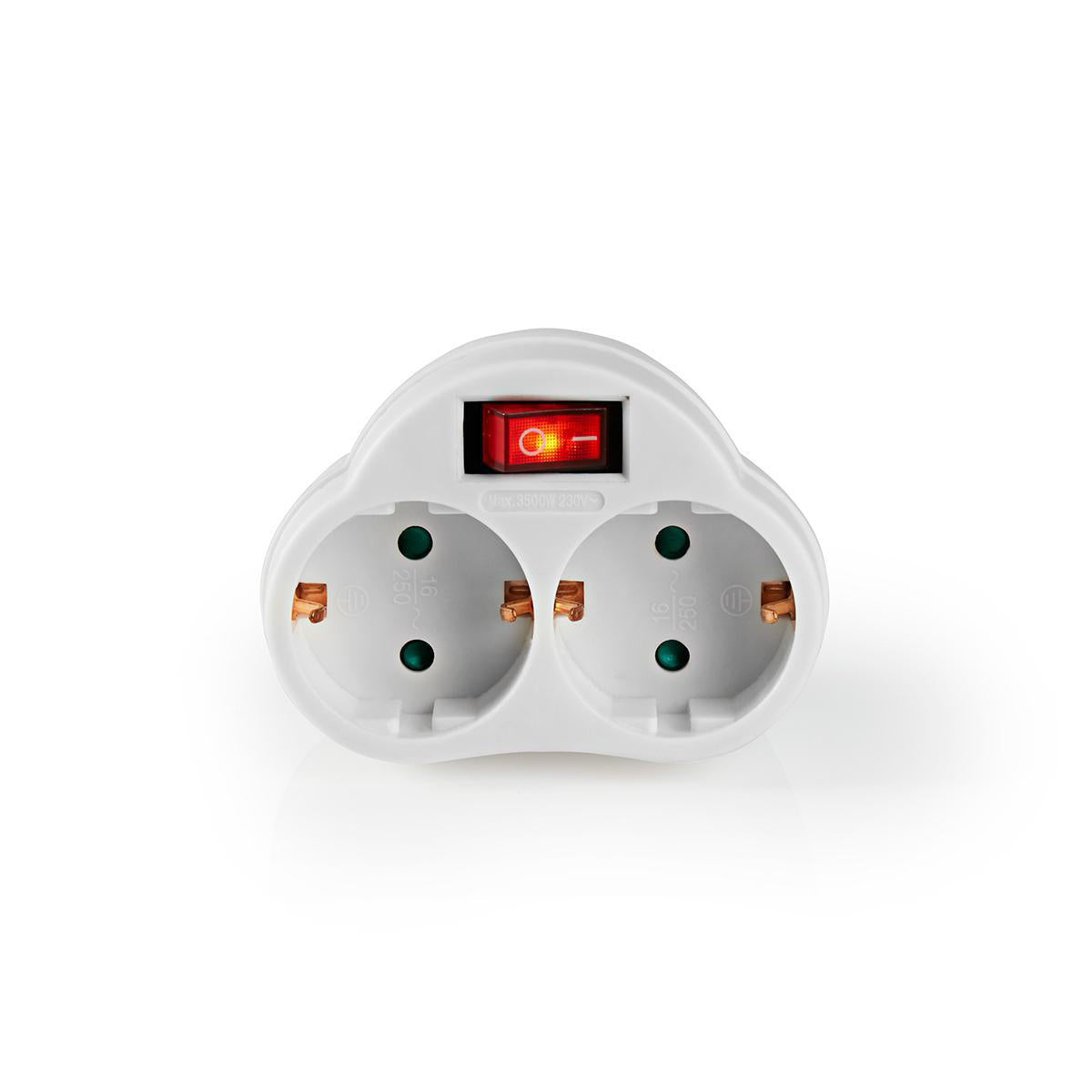 Doppelsteckdose 2 fach Steckdose Schuko Y Adapter mit Schalter Mehrfachstecker