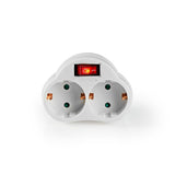 Doppelsteckdose 2 fach Steckdose Schuko Y Adapter mit Schalter Mehrfachstecker