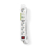6-fach Steckdosenleiste Schalter wess Mehrfachstecker Leiste 3680W