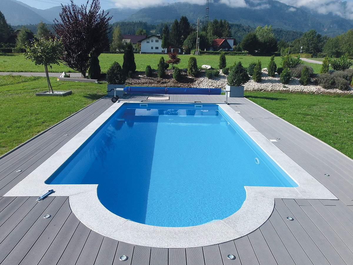 Pool 8 x 4 x 1,5 + Römertreppe Styroporbecken Schwimmbecken Rechteckig