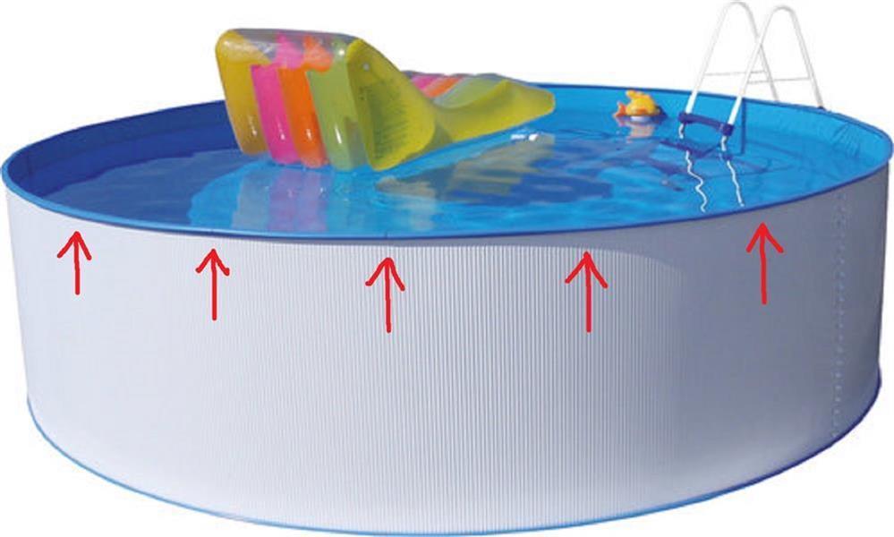 Handlauf 3,50 - 3,60 m Leiste Handlaufleiste Schiene für Stahlwand Pool