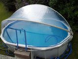 Cabrio Dom 7,30 x 3,6m Oval schmaler Handlauf Schwimmbad Pool Überdachung Solar