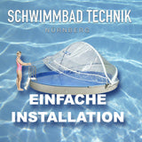 Cabrio Dom Ø 3,6m Rund breiter Handlauf Schwimmbad Pool Überdachung Solar