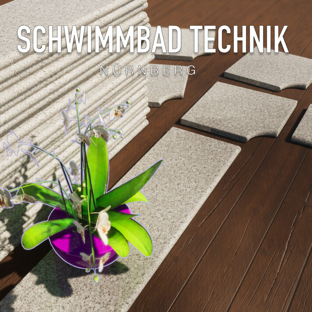 Beckenrandstein 10 x 5m Cristal Grey GRANIT Schwimmbeckenumrandung