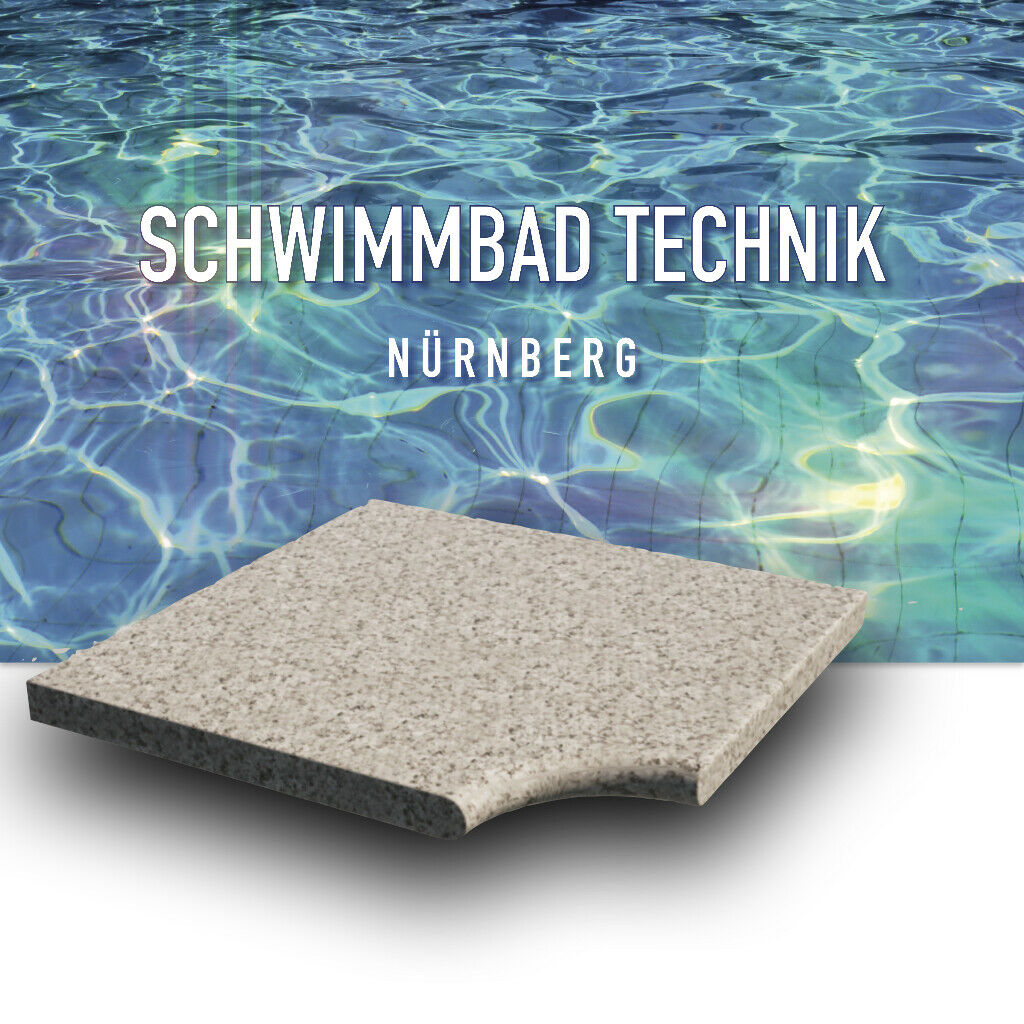 Beckenrandstein 9 x 5m Cristal Grey GRANIT Schwimmbeckenumrandung