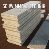Beckenrandstein 10 x 5m Cristal Grey GRANIT Schwimmbeckenumrandung