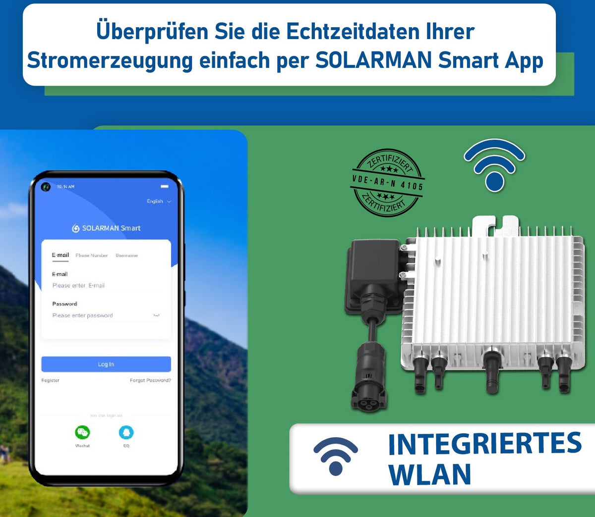 840W/800W Balkonkraftwerk Photovoltaik Solaranlage WIFI DeyeM80 + Speicher 2240W