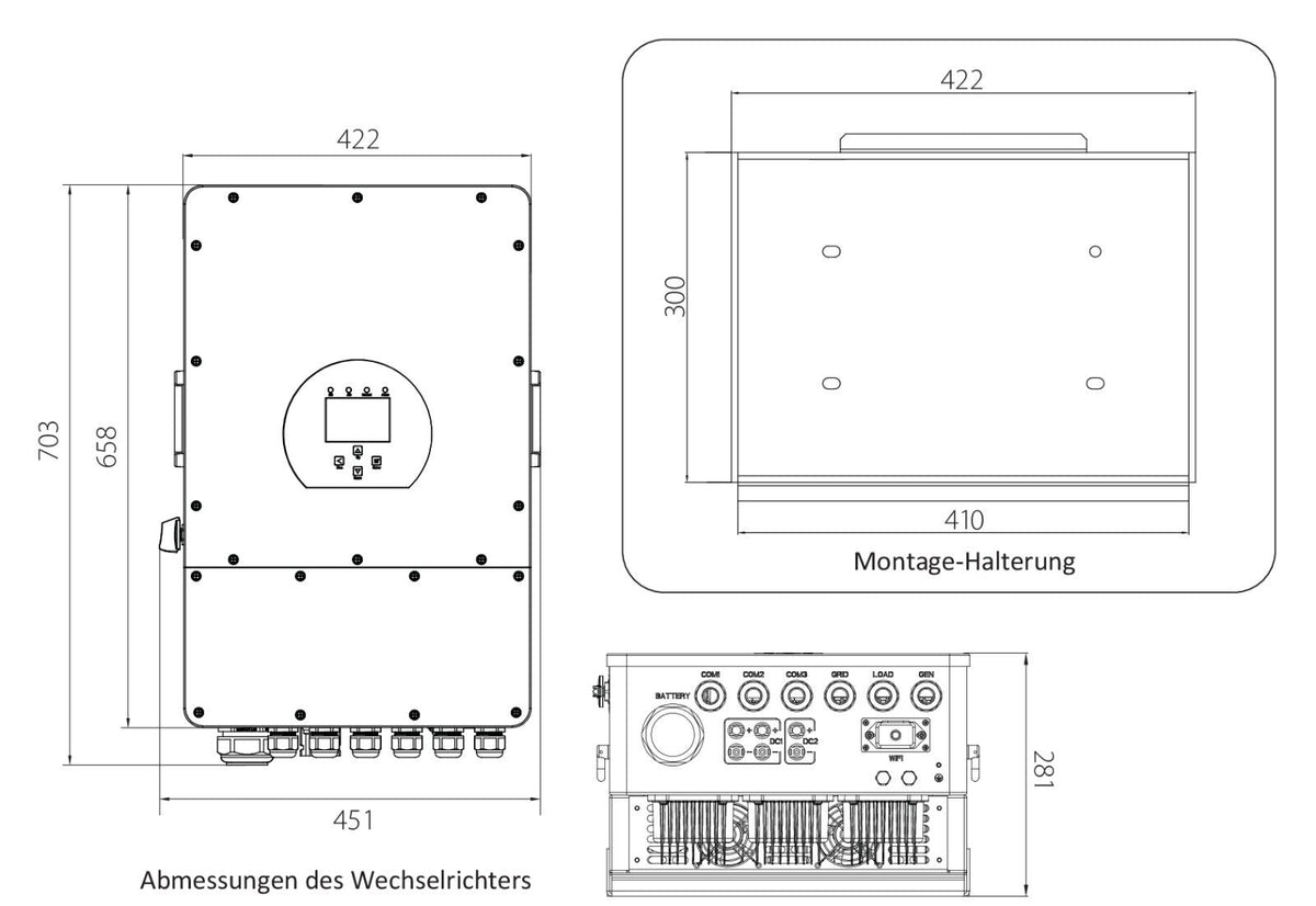 Deye Sun 15K 3-Phasen Hybrid Solar Hochvolt Wechselrichter 15KW