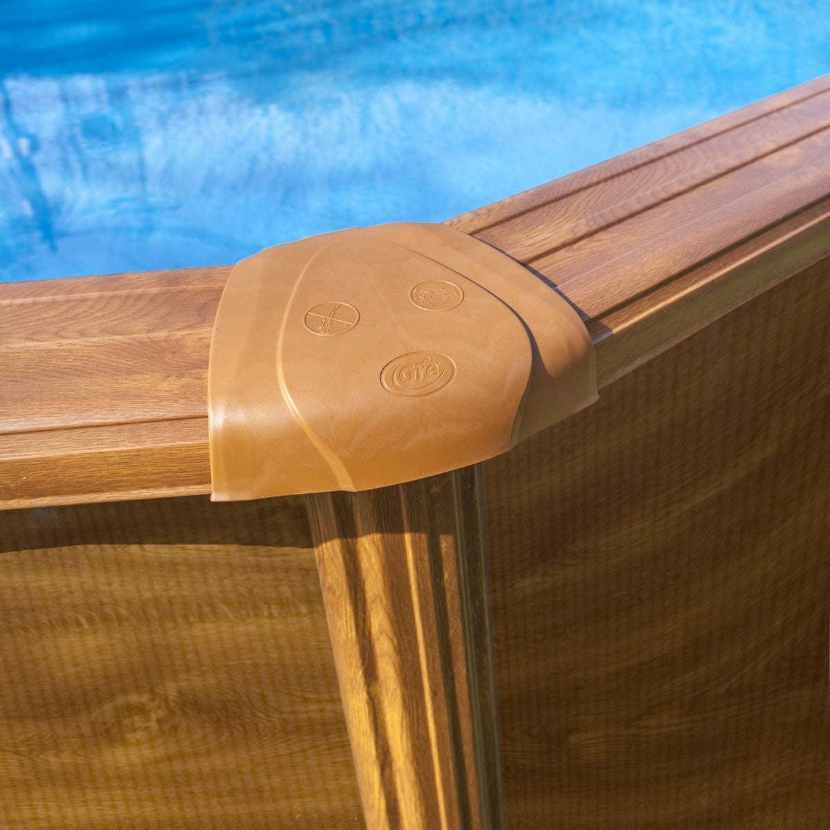 Pool  6,1 x 3,6 x 1,2m Oval Holzdekor Stahlwand Schwimmbecken