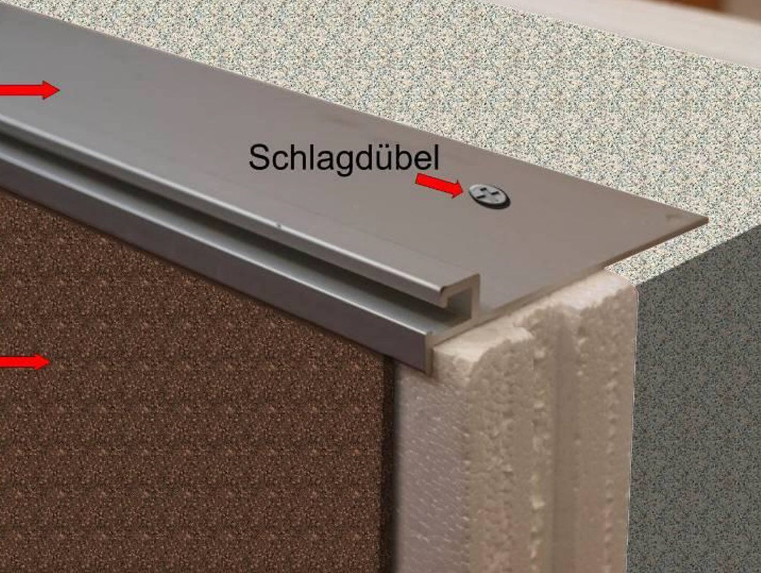 Einhängeprofil 200cm für Folien Alu Profil Aluminium Profil Styroporbecken Pool