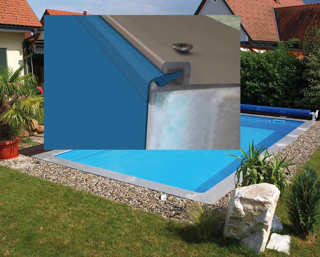 Einhängeprofil 200cm für Folien Alu Profil Aluminium Profil Styroporbecken Pool