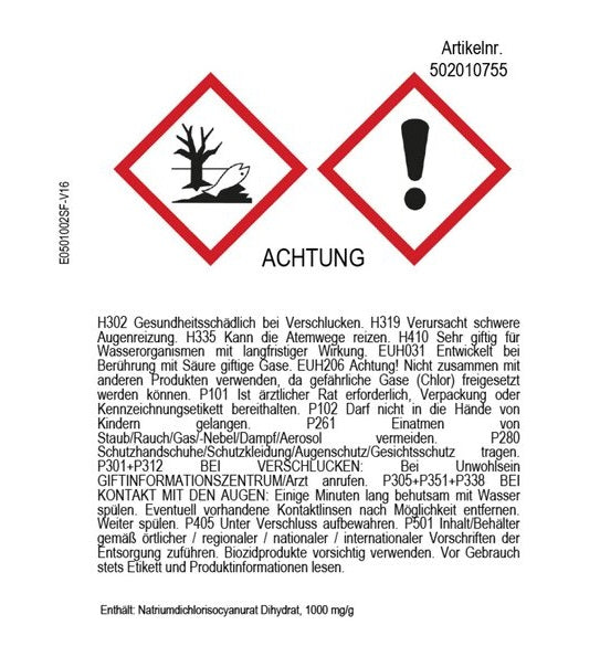 Chlortabs 20g schnelllöslich 5kg Chlor Wasserpflege Schwimmbad Pool Whirlpool