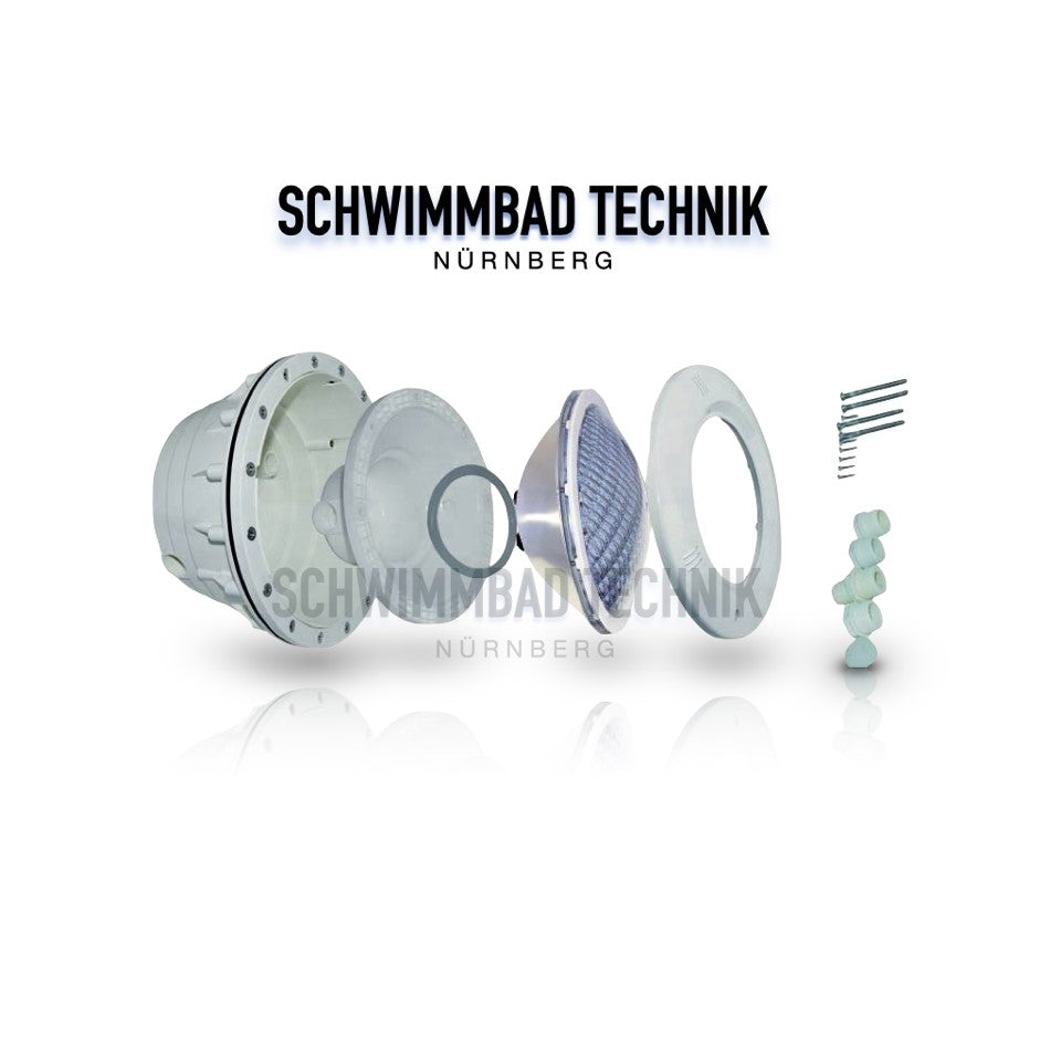 LED Unterwasserscheinwerfer RGB 1500lm Poolleuchte Edelstahl-Blende Fernbedien.