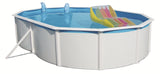Pool 4,9 x 3,6 x 1,2 weiss OVAL Schwimmbecken Stahlwand
