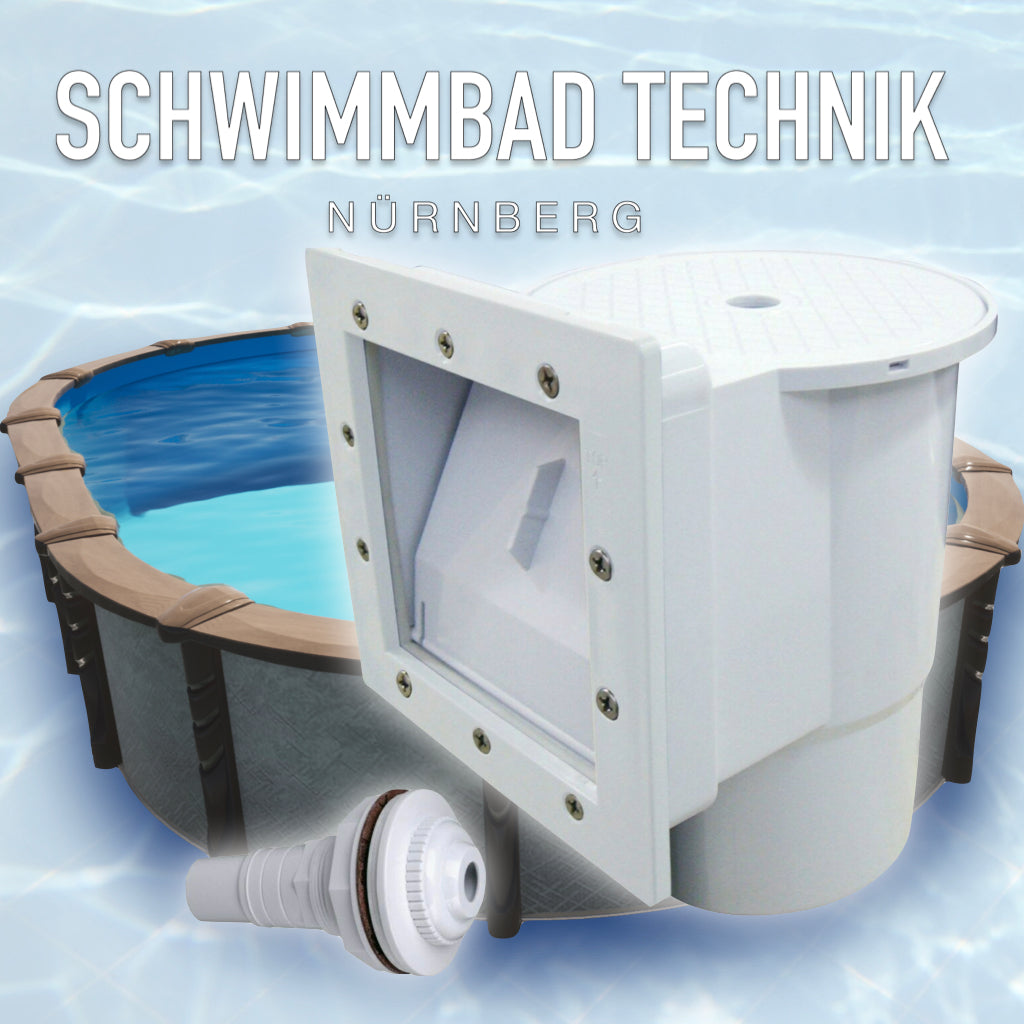 Pool 3,60 x 1,20m Holzdekor Stahlwand Schwimmbecken + Skimmerset
