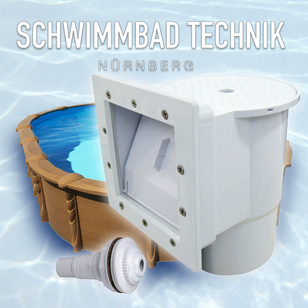 Pool  6,10 x 3,60 x 1,35m Holzdekor Stahlwand Schwimmbecken breiter Handlauf