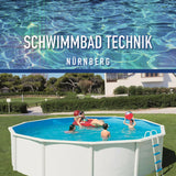 Pool 3,6 x 1,2m + Skimmerset breiter Handlauf Stahlwand Schwimmbecken