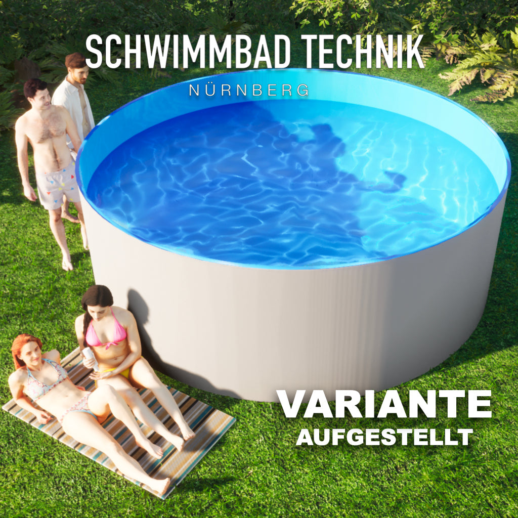 Pool 5,5 x 1,2m + Skimmerset Stahlwand Schwimmbecken