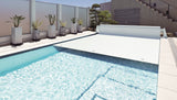 Manuell Rollabdeckung 6 x 3m weiß f. RECHTECK - Schwimmbecken Pool PVC-Lamellen