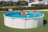 Pool 4,6 x 1,35m + Skimmer Stahlwand Schwimmbecken mit breiten Handlauf