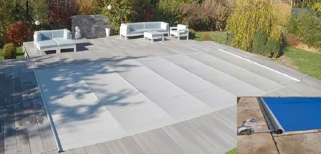Standard Rollabdeckung 7 x 3,5m blau für RECHTECKBECKEN  Pool Schwimmbecken