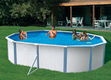 Pool  4,9 x 3,6 x 1,2m Oval weiss Stahlwand Schwimmbecken