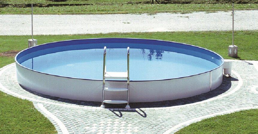 Pool 3,5 x 1,2m Folie 0,6mm Skimmerset Stahlwand Schwimmbecken