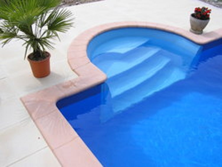 Römertreppe blau Pooltreppe Treppe GFK  Schwimmbadtreppe Einbautreppe