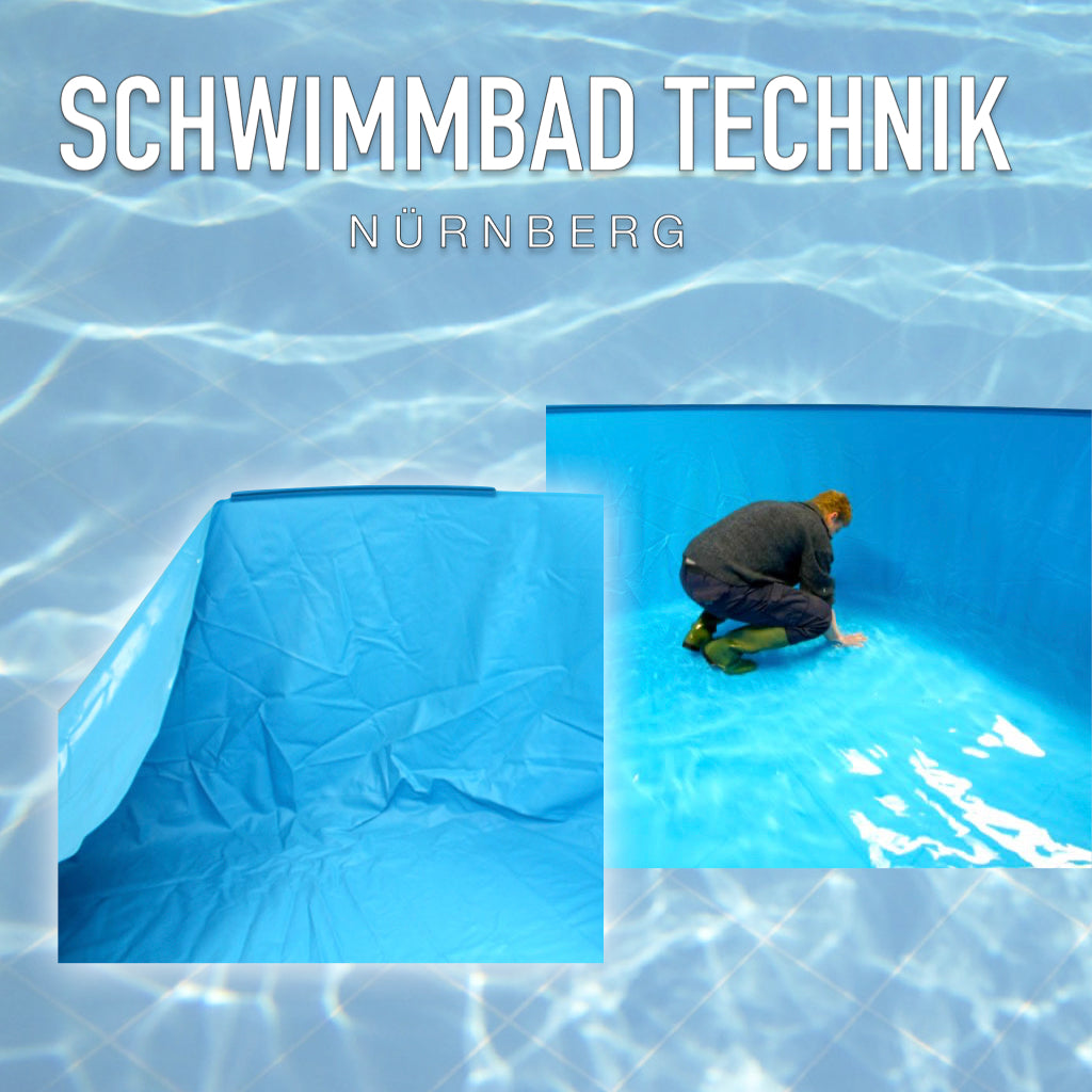 Pool 9m x 5m x 1,5m Rechteckig + Blaue Römertreppe rechteckig Styroporbecken
