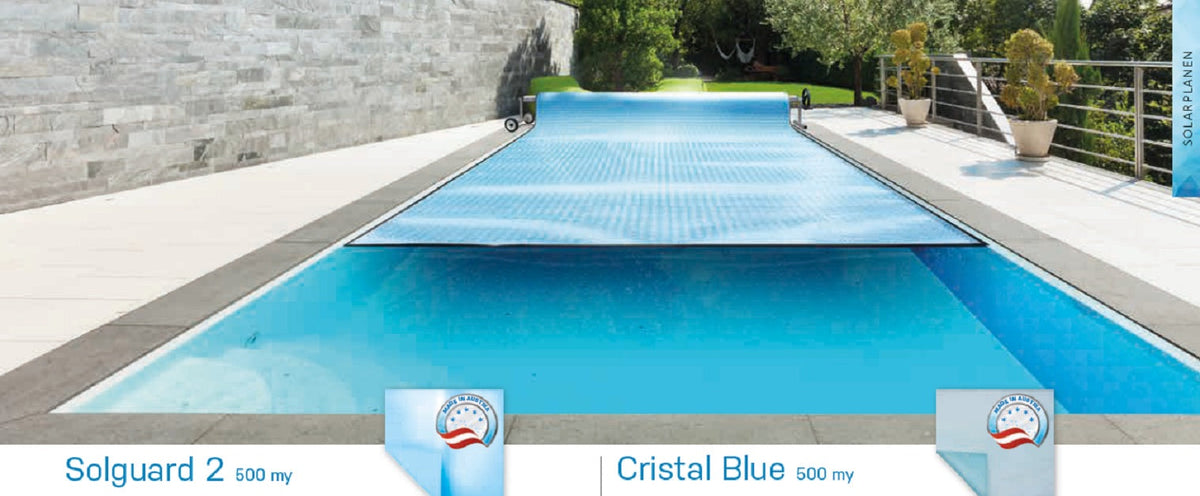 Solarplane Rechteckig 8m x 4m Cristal Blue Poolabdeckung Schwimmabdeckung