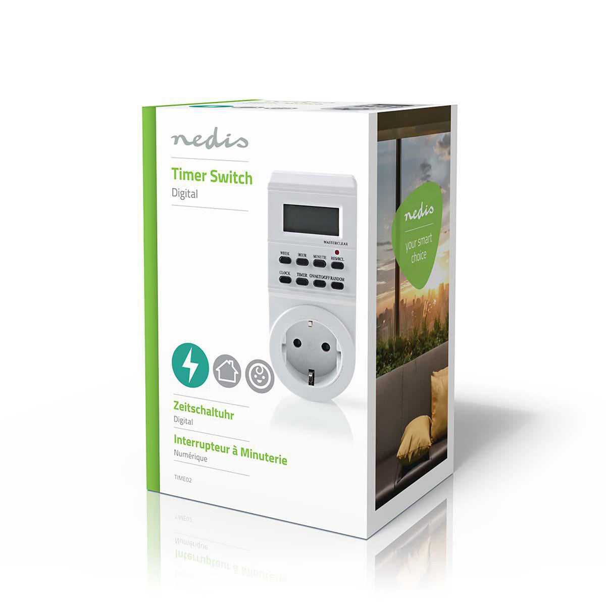 Zeitschaltuhr digital Steckdose Wochenzeitschaltuhr 3600W Timer Innen